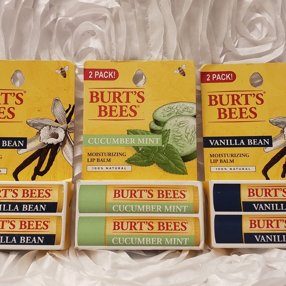 Burt's Bees Other - 3 Pack*Burts Bees Vanilla & Cucumber Mint Lip Balm